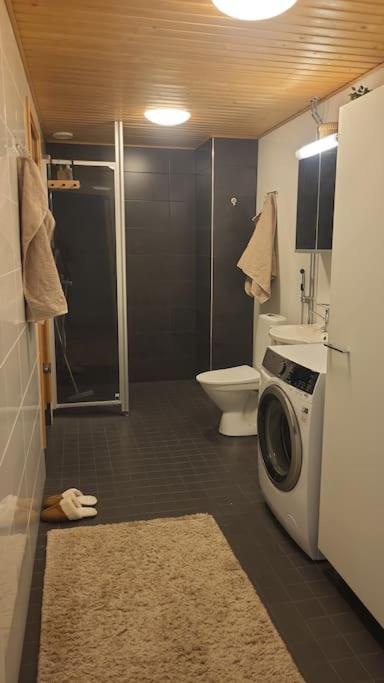 Ylellinen saunallinen kolmio järvinäkymällä