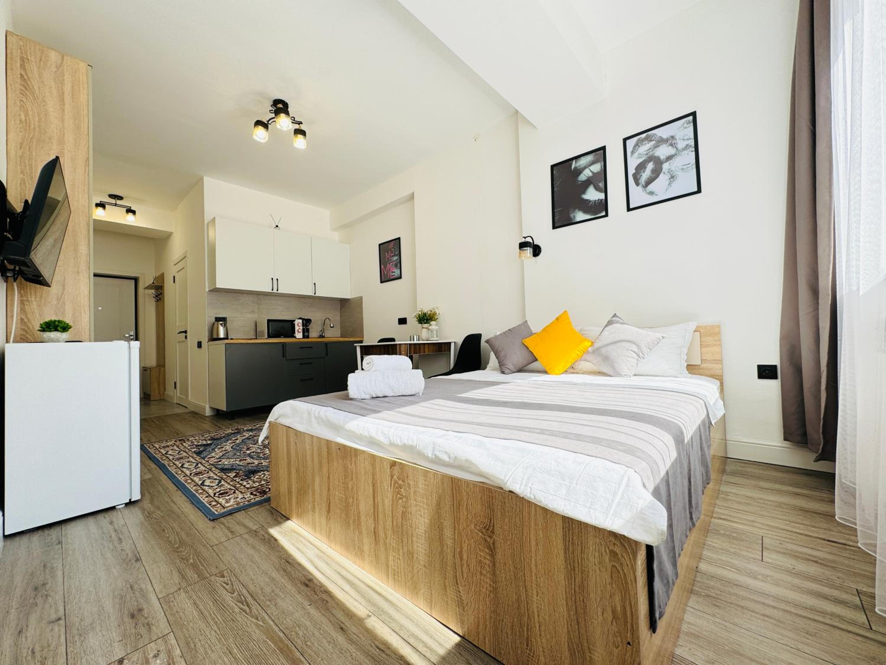 417I1 Gray and Yellow apartment Sholpan city