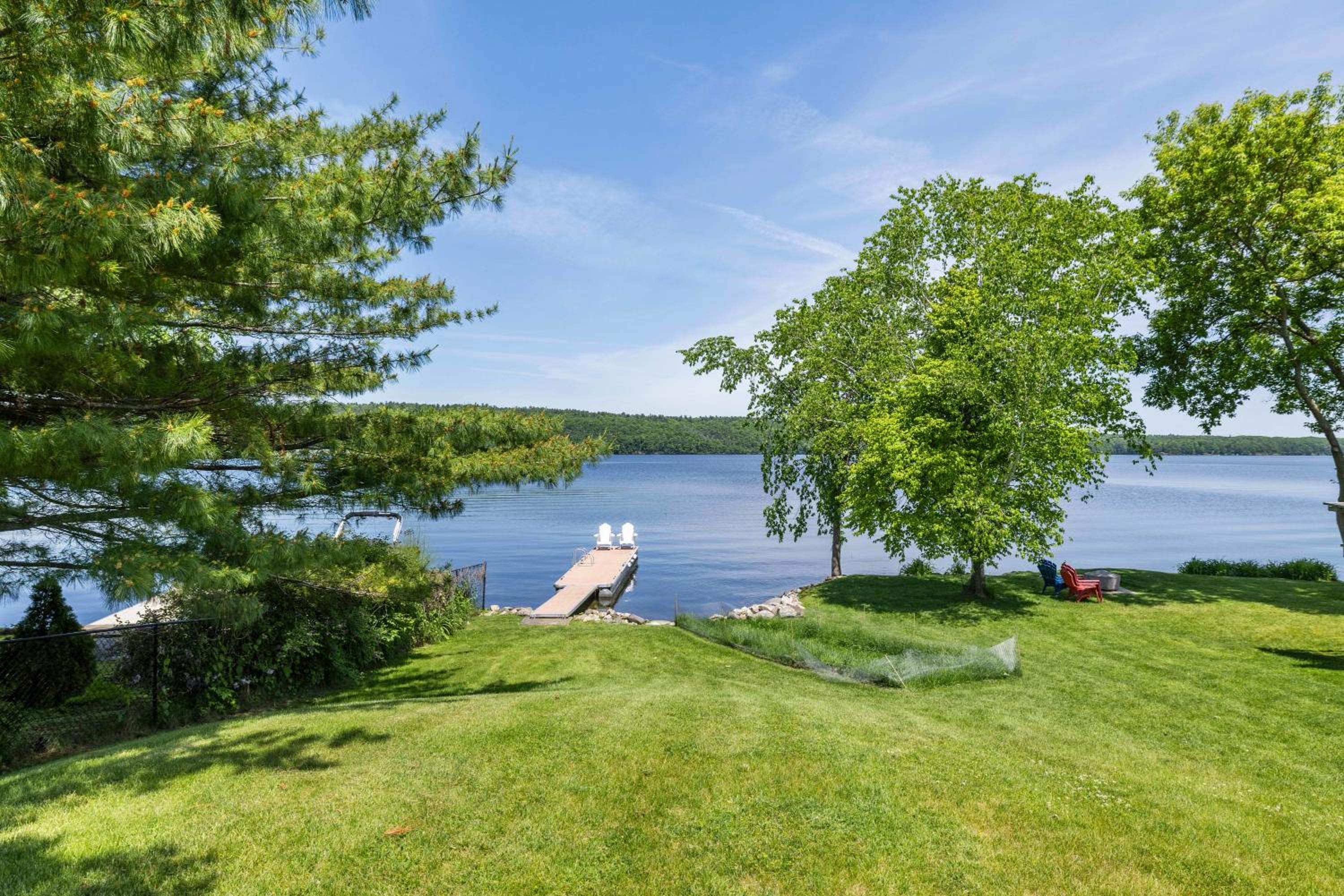 Incredible water view with canoe and kayaks