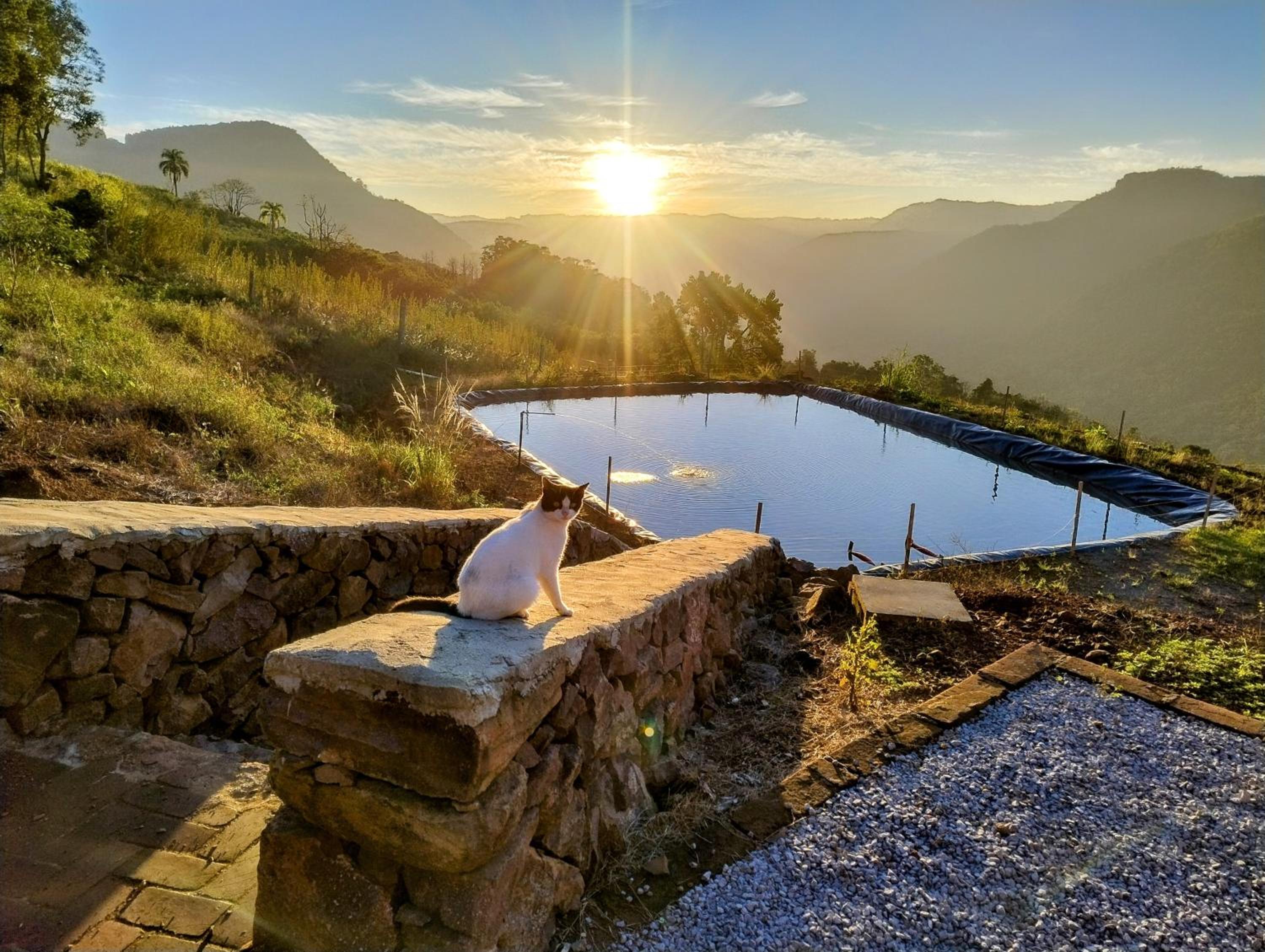 Chalé romântico com vista e banheira