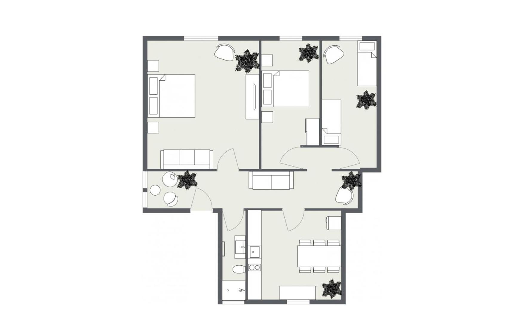 Fewo - 3 Schlafzimmer für 6 Gäste - 100 m2 für Freunde & Familien - große Küche & Tisch für 6 - kostenlos parken - Bahnhof 5 Min - Zentrum 10 Min - Jugends view 3