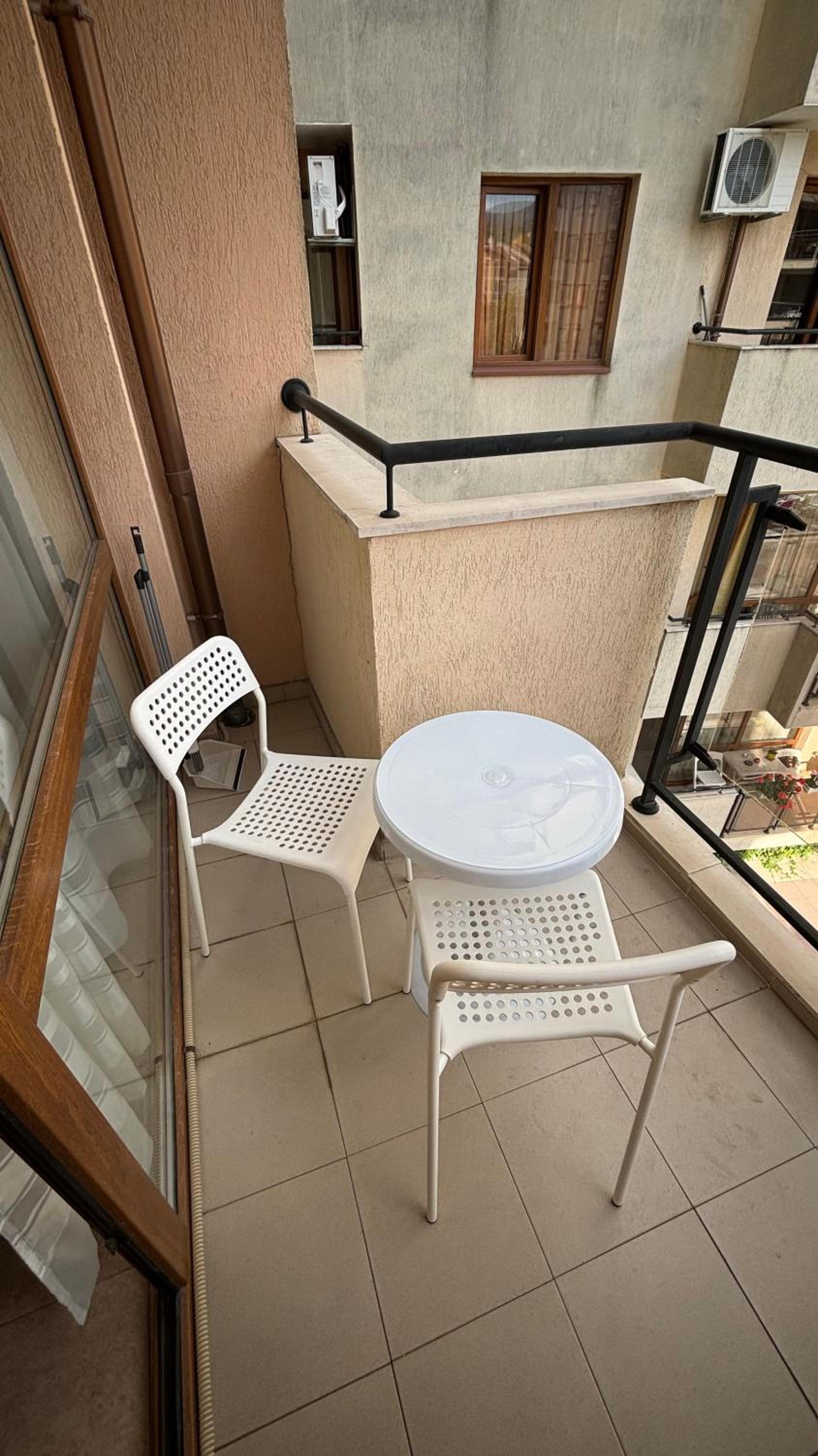 Studio with pool view