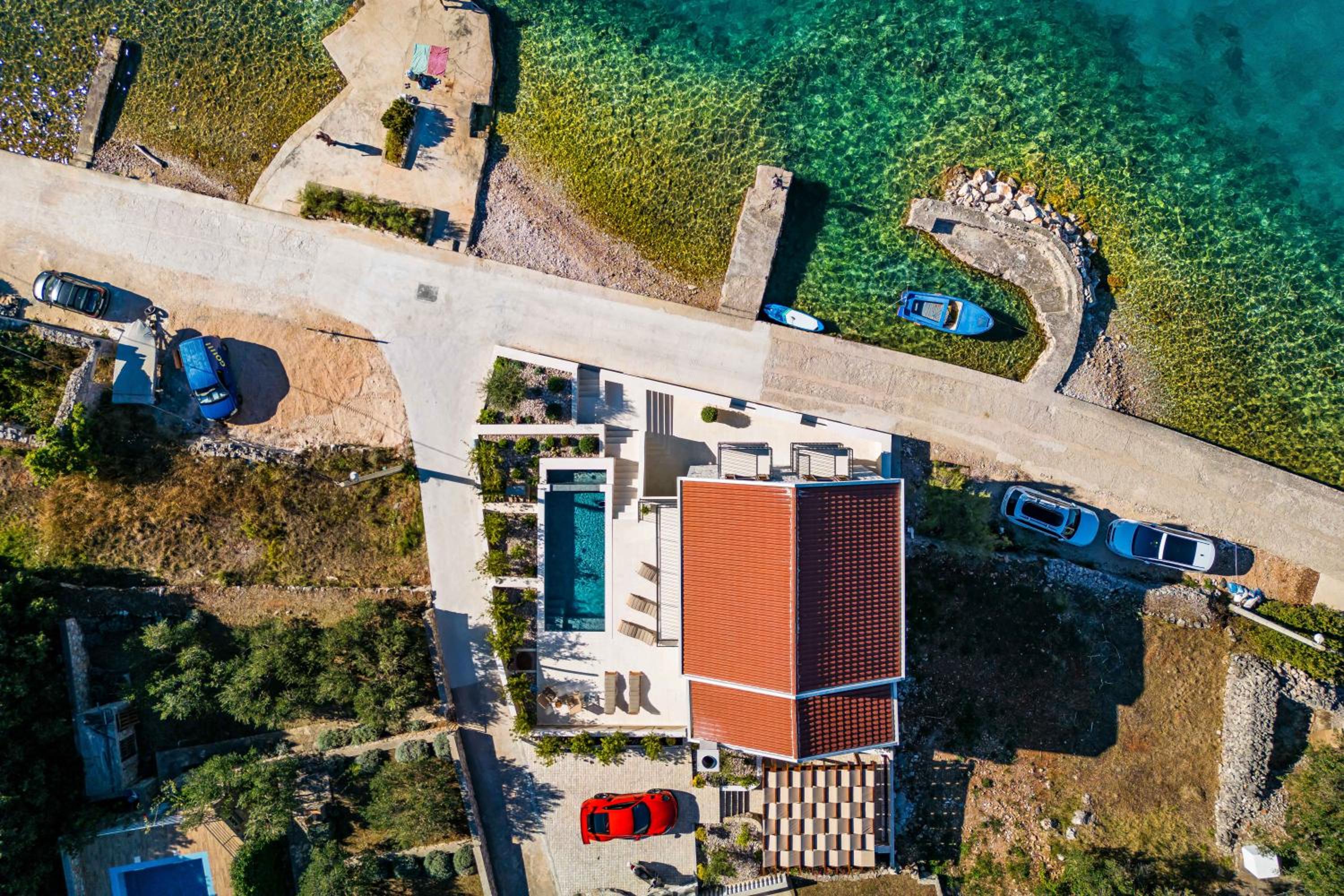 Seafront Villa Draga with heated infinity pool view 3