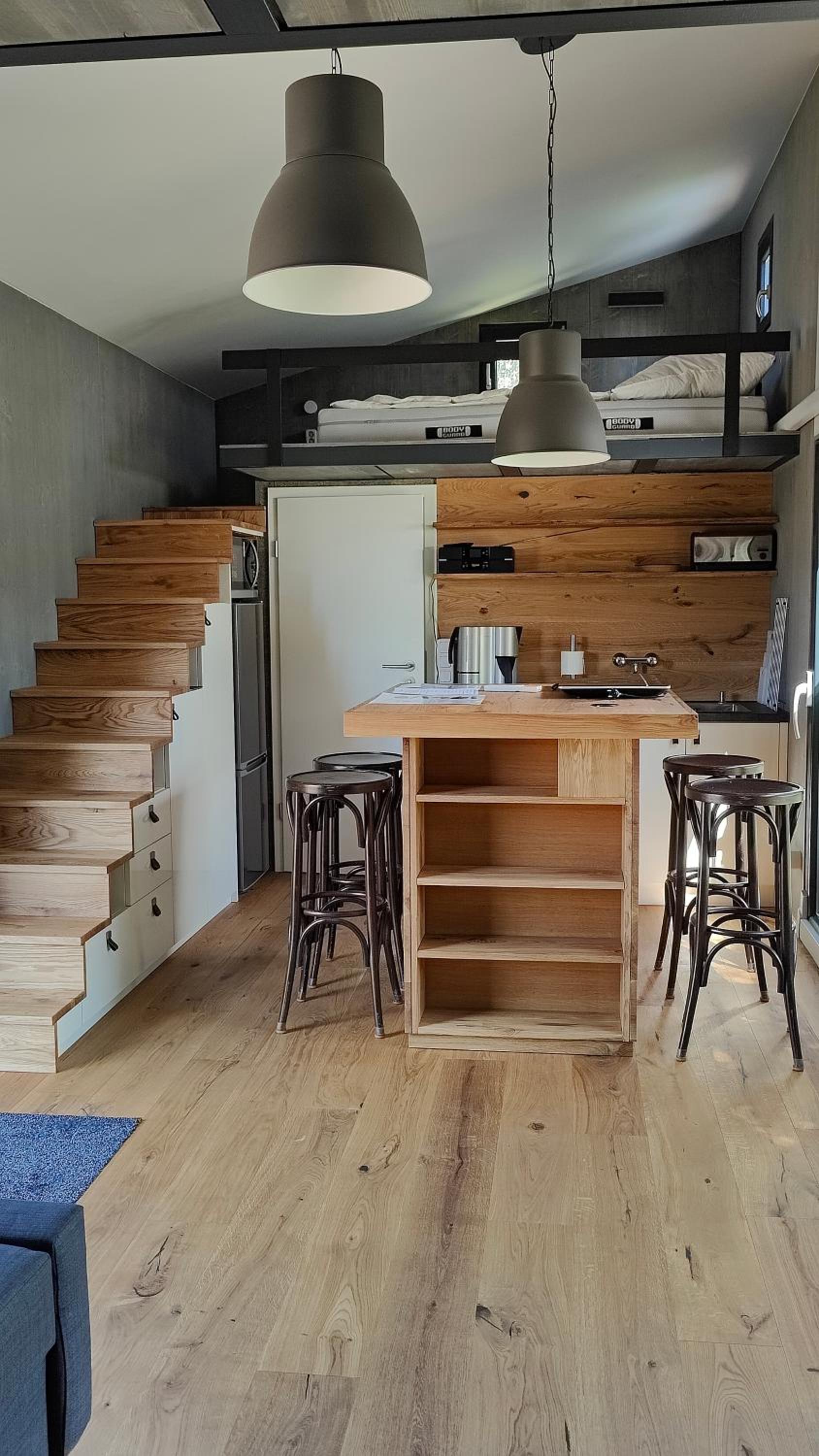 TinyHousebeiDresden mit Faßsauna unser größtes winziges Häuschen für bis zu 7 Personen, Kaminofen, große Terrasse - Nähe Sächsische Schweiz - Von Juni - Se