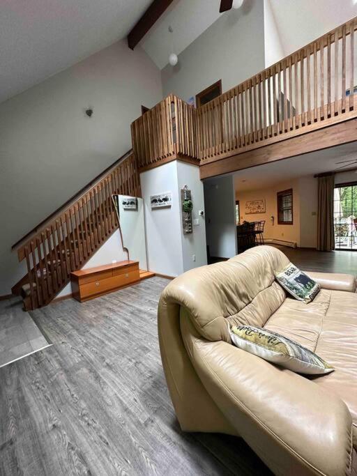 Pocono Retreat Family Home with Hot Tub Deck Sunroom Outdoor Pool Big Bass Lake Larsen Lake Gouldsboro Clifton Township view 5