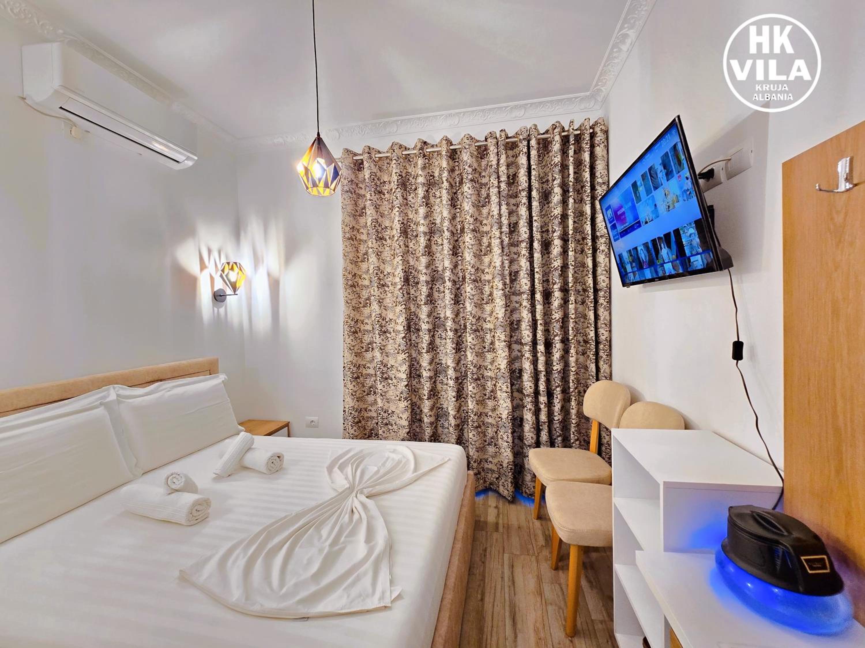 Vila HK is a cozy and welcoming house in the heart of Kruje It offers comfortable accommodation,free public parking nearby,and breakfast included,ensuring 