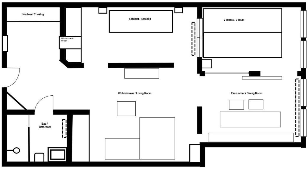Offen gestaltetes Design Apartment in Bad Wiessee, 350m vom See