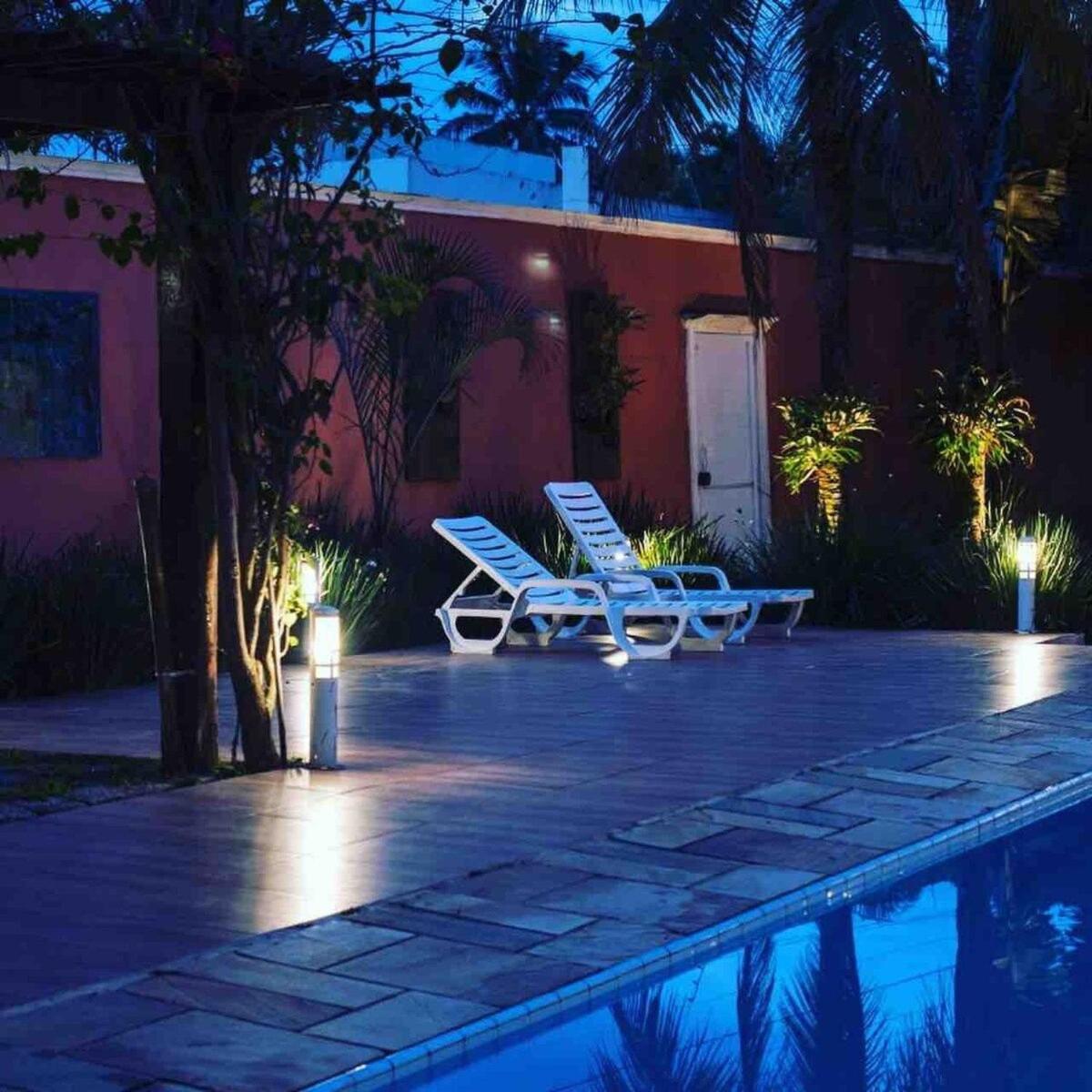 Casa Paradisíaca Para até 28 pessoas 350m do Mar