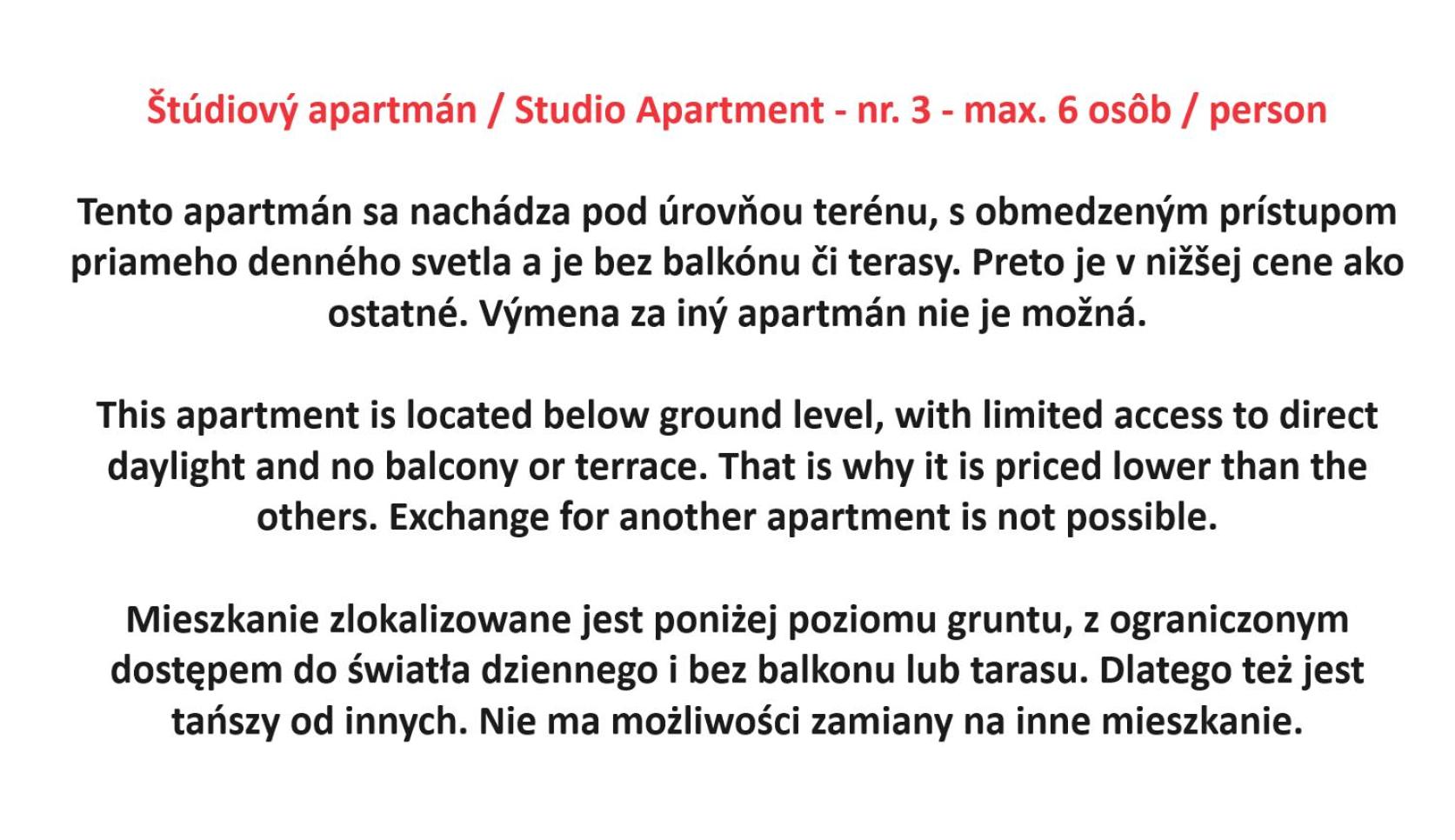Suterénový Apartmán Starý Smokovec view 2
