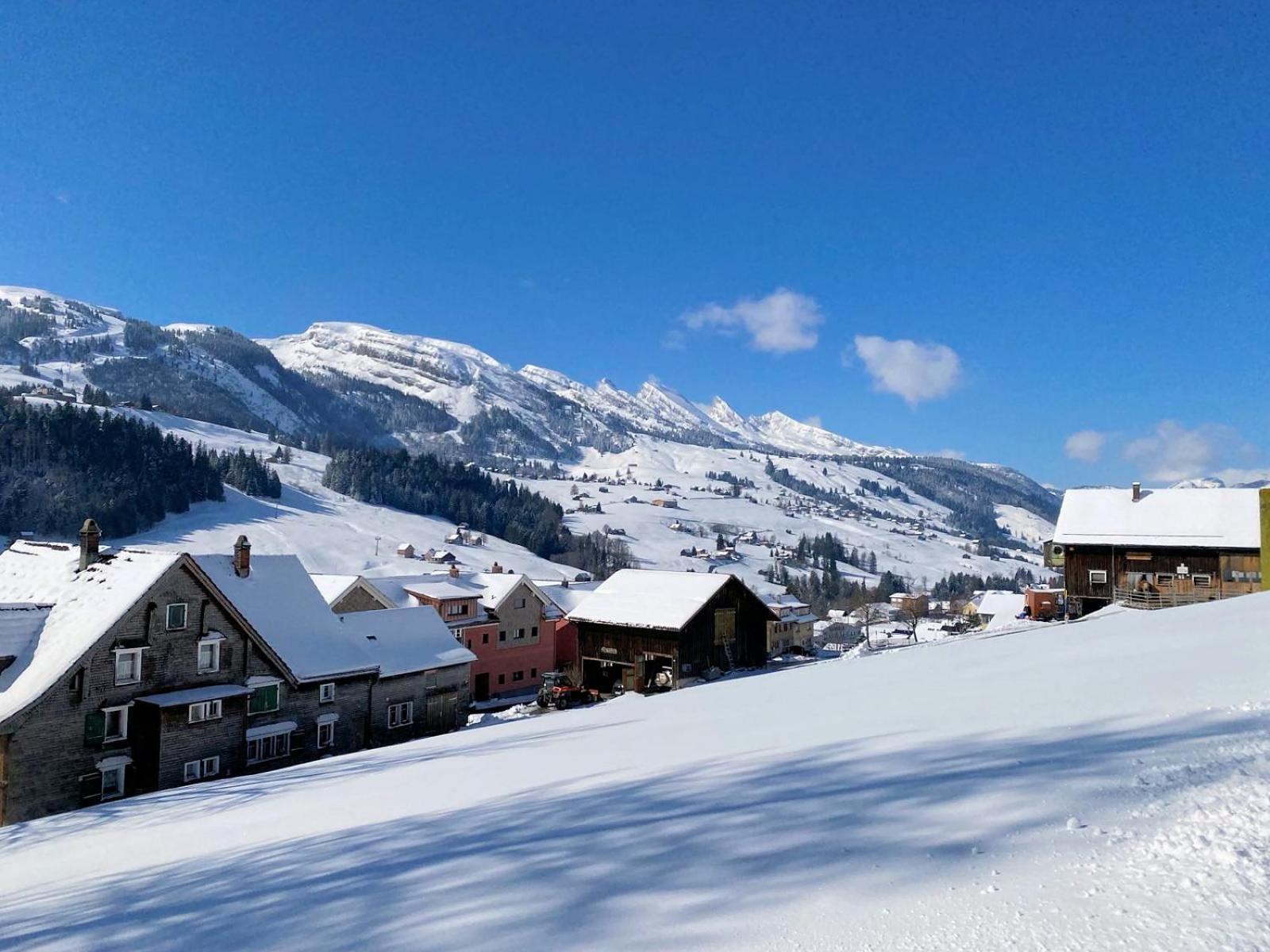 Rietidylle mit atemberaubendem Blick auf die Churfirsten