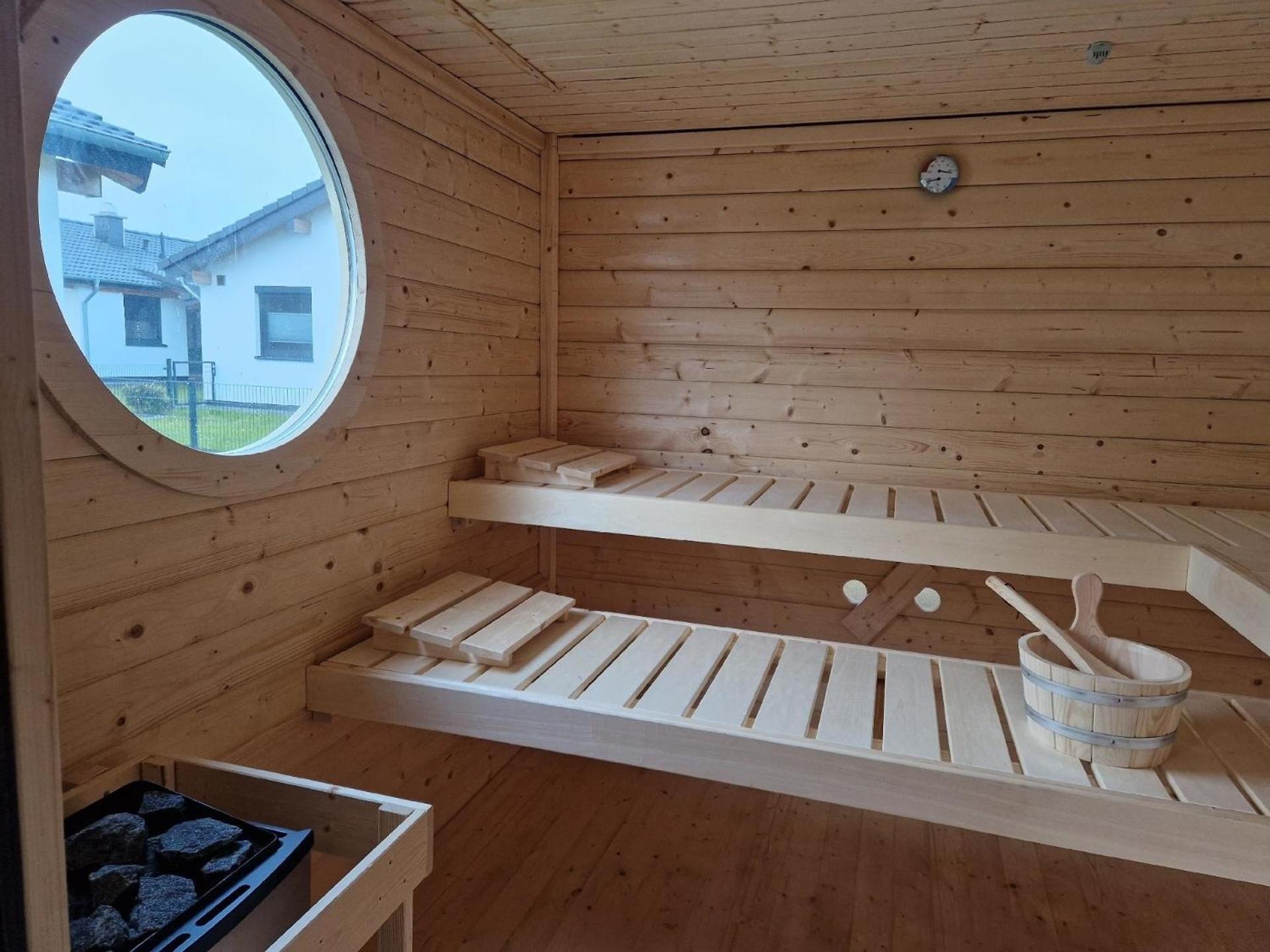Ferienhaus mit Sauna im eigenen Garten