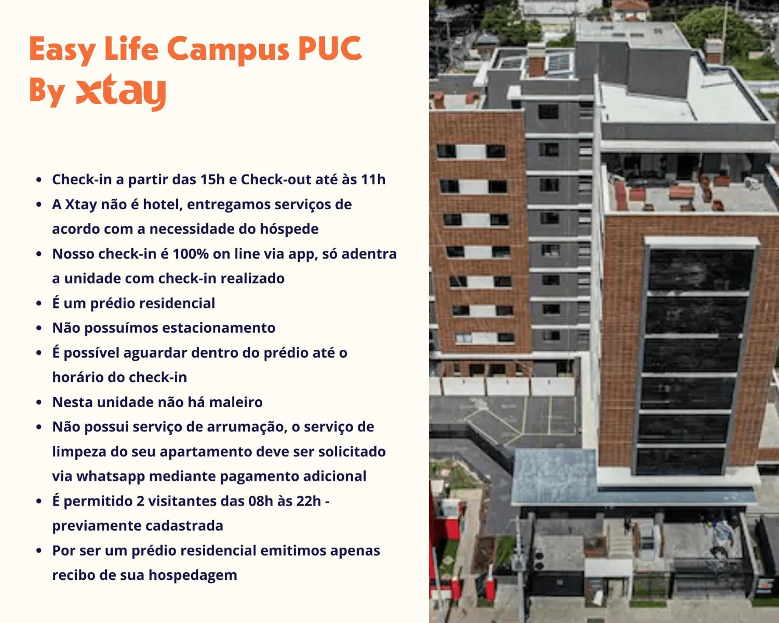 Easy Life Campus PUC by Xtay - Estúdio funcional perto da PUC-PR e Fácil acesso ao Centro