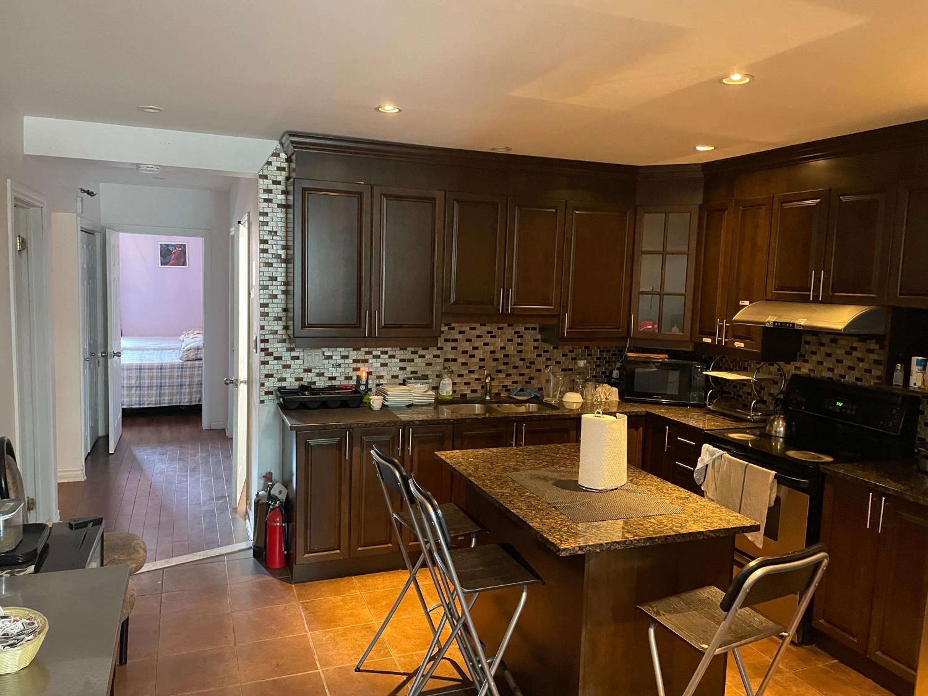 Self service small breakfast, 2 double beds private room
