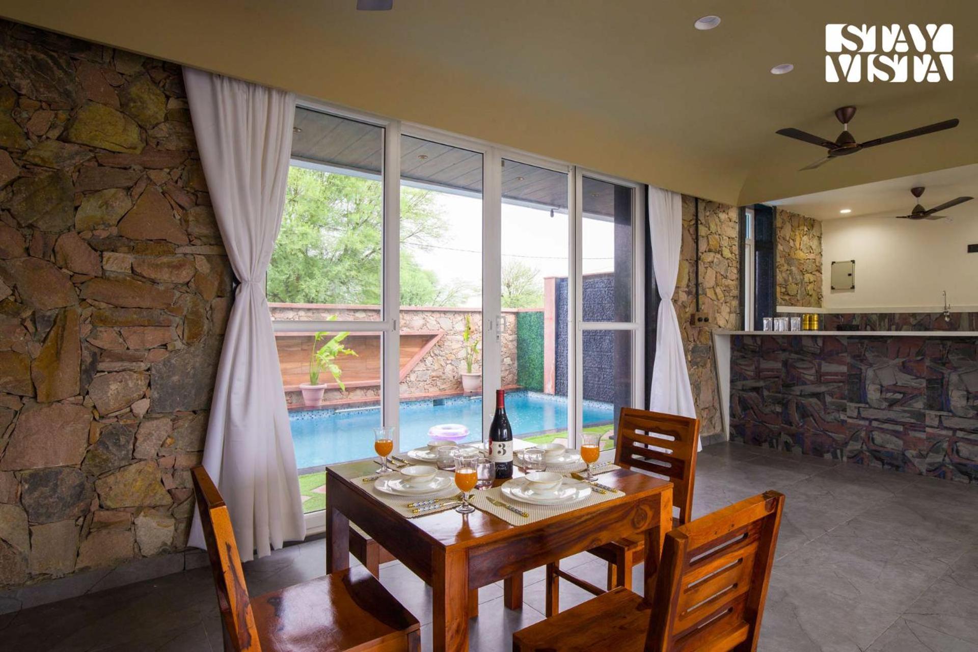 StayVista at Talin Farms with Mountain View, Pool view 4