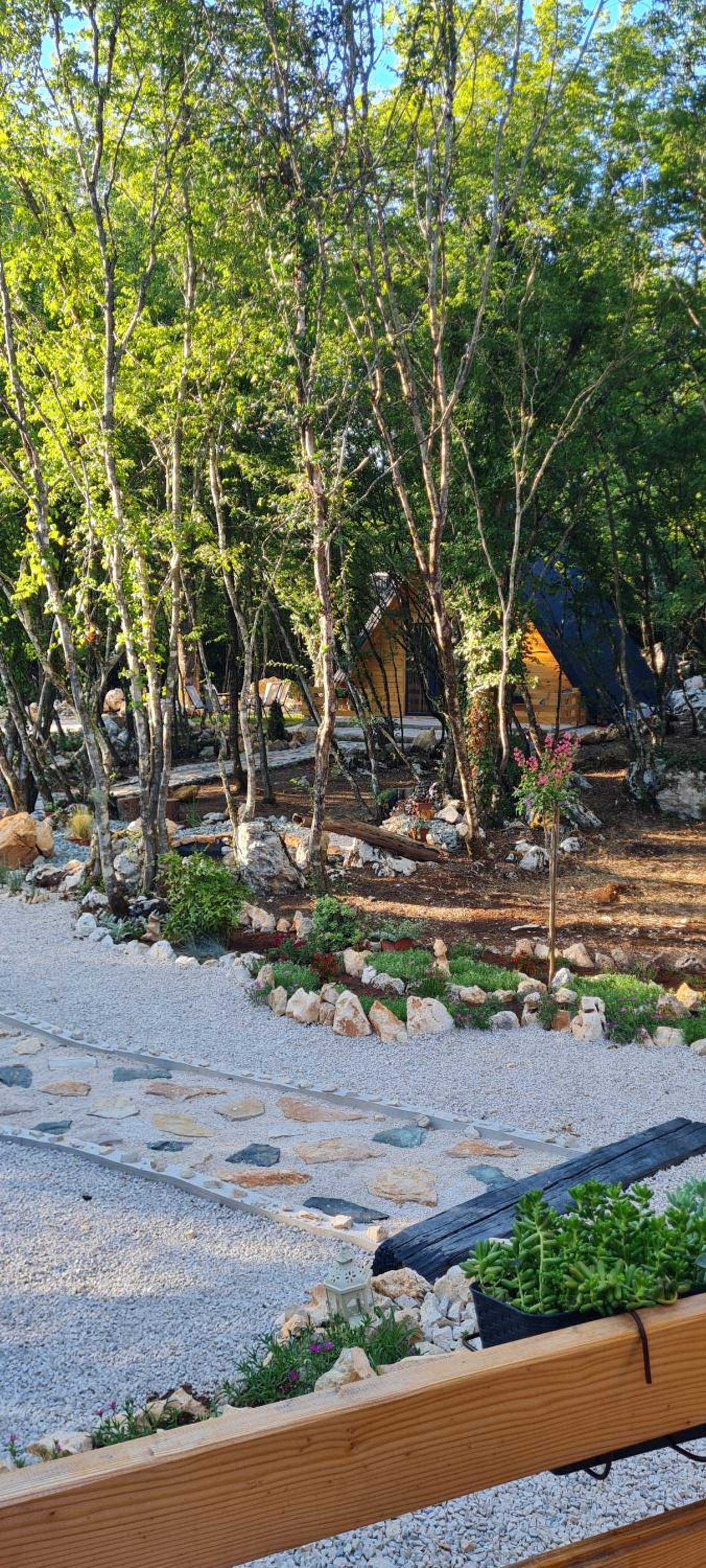 Woodland paradise Charming wooden houses in stone