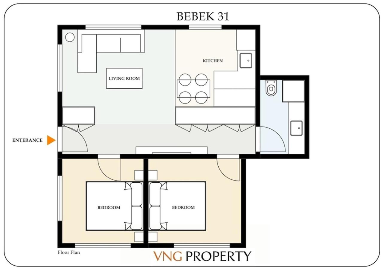 Bright Private Modern 2BD1Bath Bebek Gem! #247