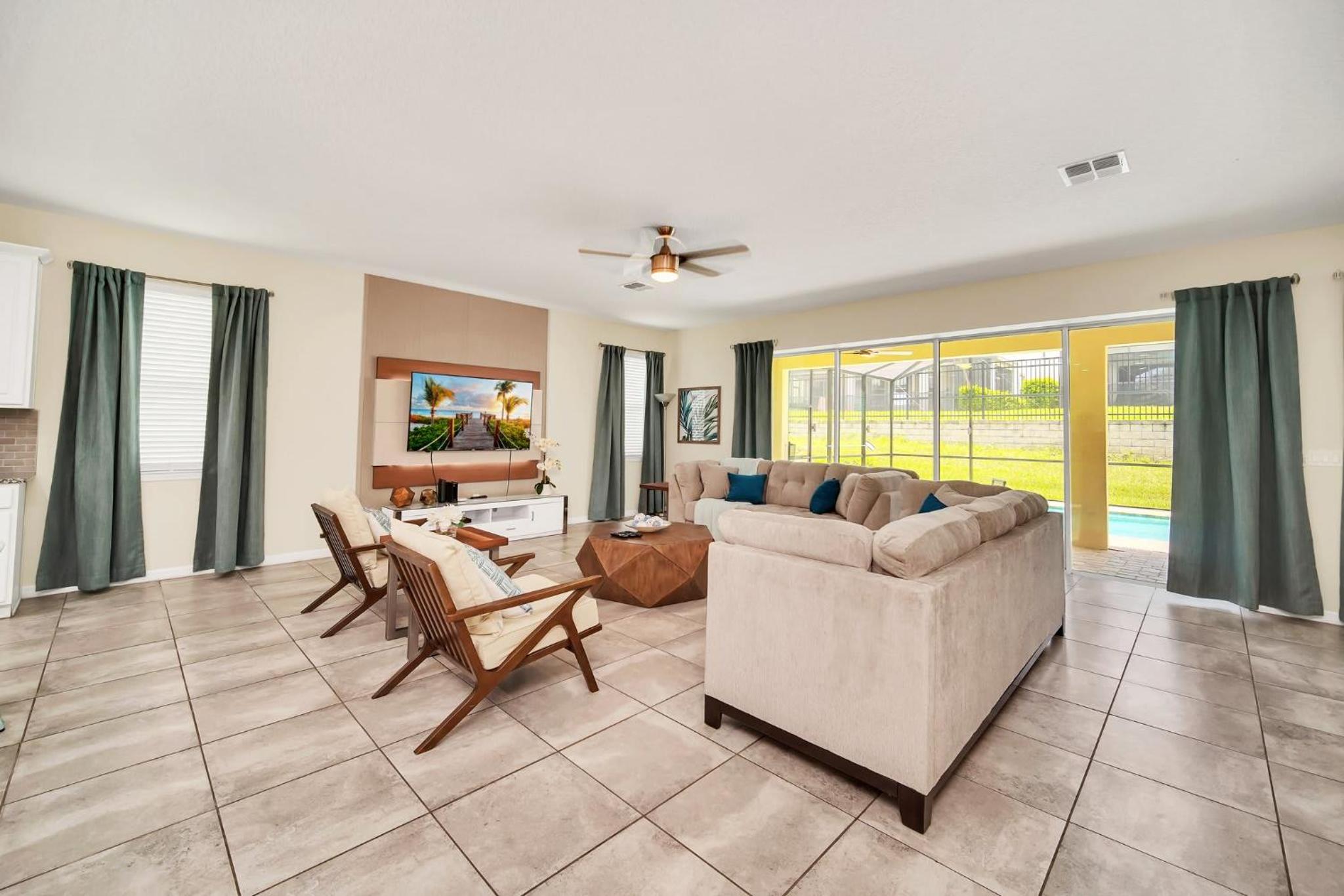 Elegant family home with pool game room and themed rooms view 4