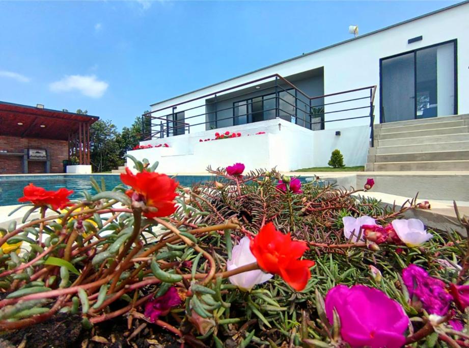 Villa moderna con una hermosa piscina, fogata y BBQ