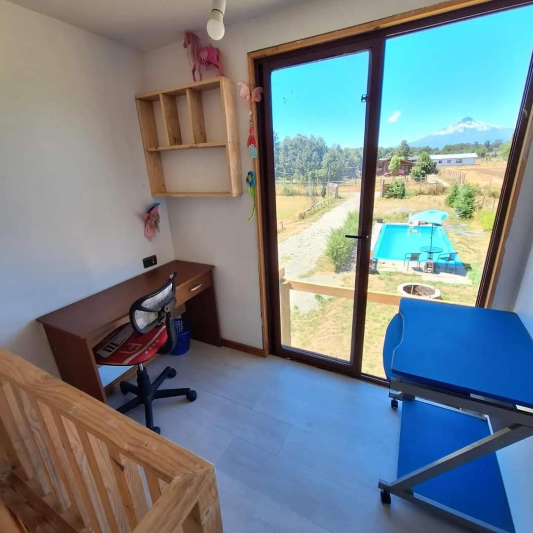 Cabaña con vista al volcán Villarrica