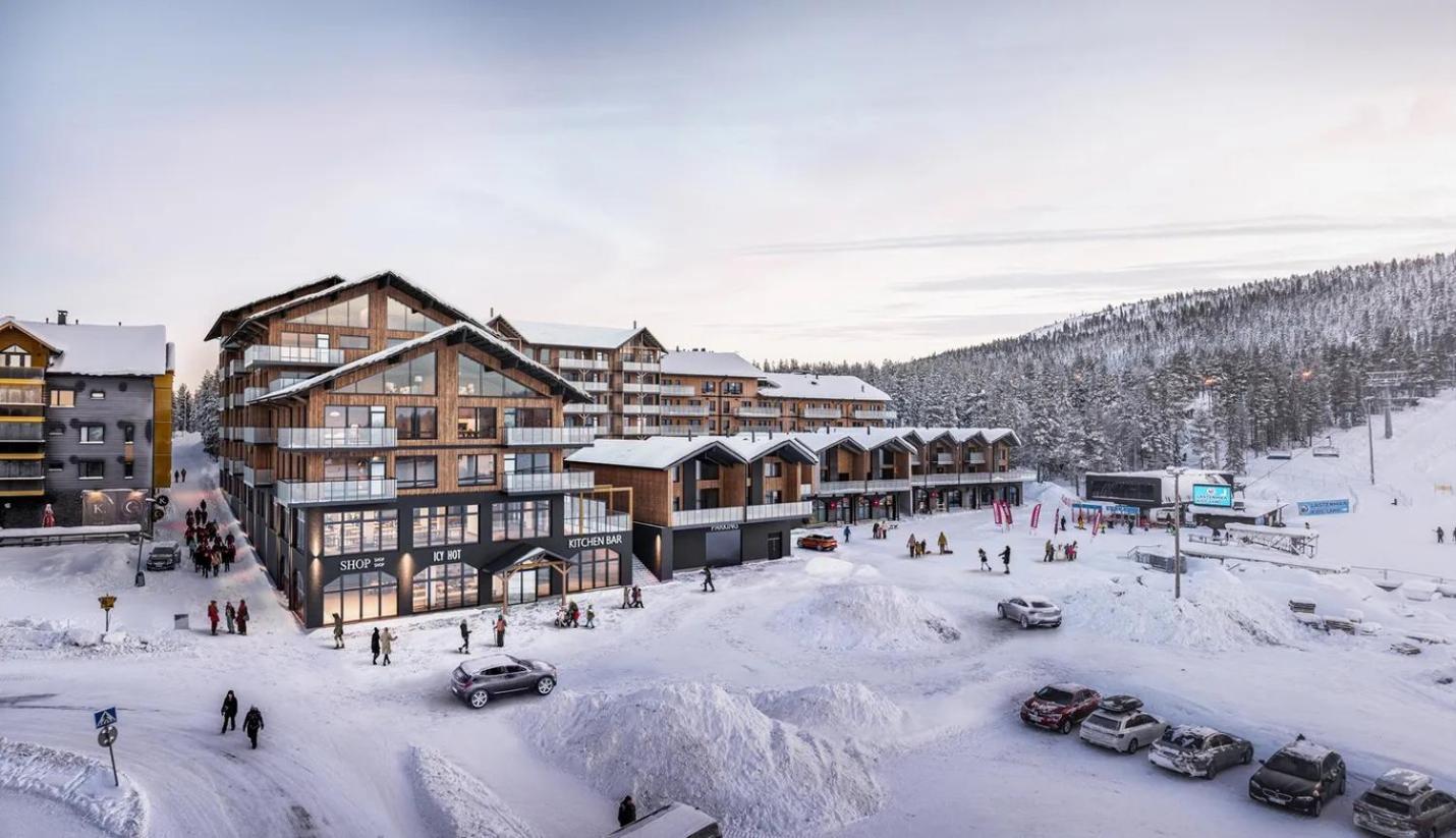 Lux Lapland Cranberry Levi center apartment 61m2 ski-in ski-out 2 bedr & 2 bathr view 2