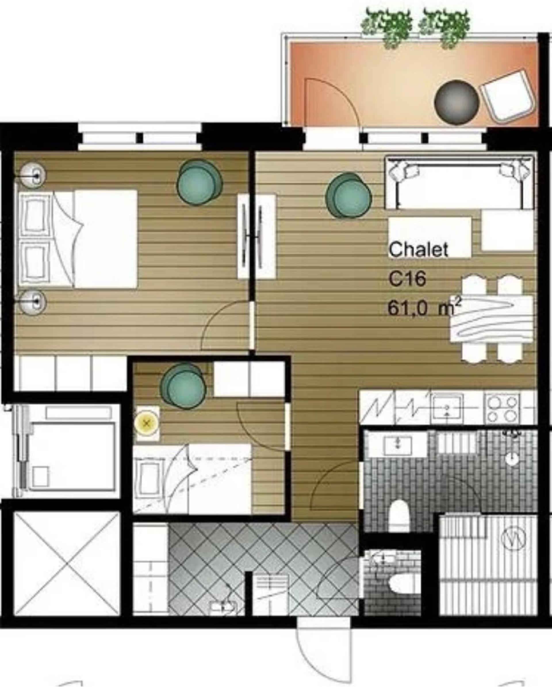 Lux Lapland Cranberry Levi center apartment 61m2 ski-in ski-out 2 bedr & 2 bathr view 4