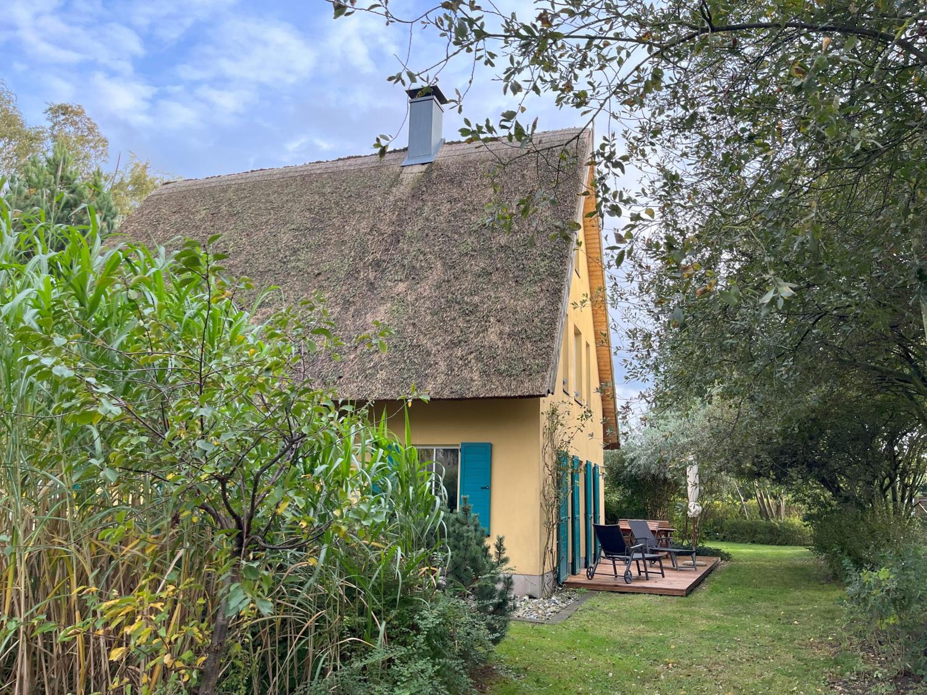 Reetdachhaus mit Schwimmteich in Krienke