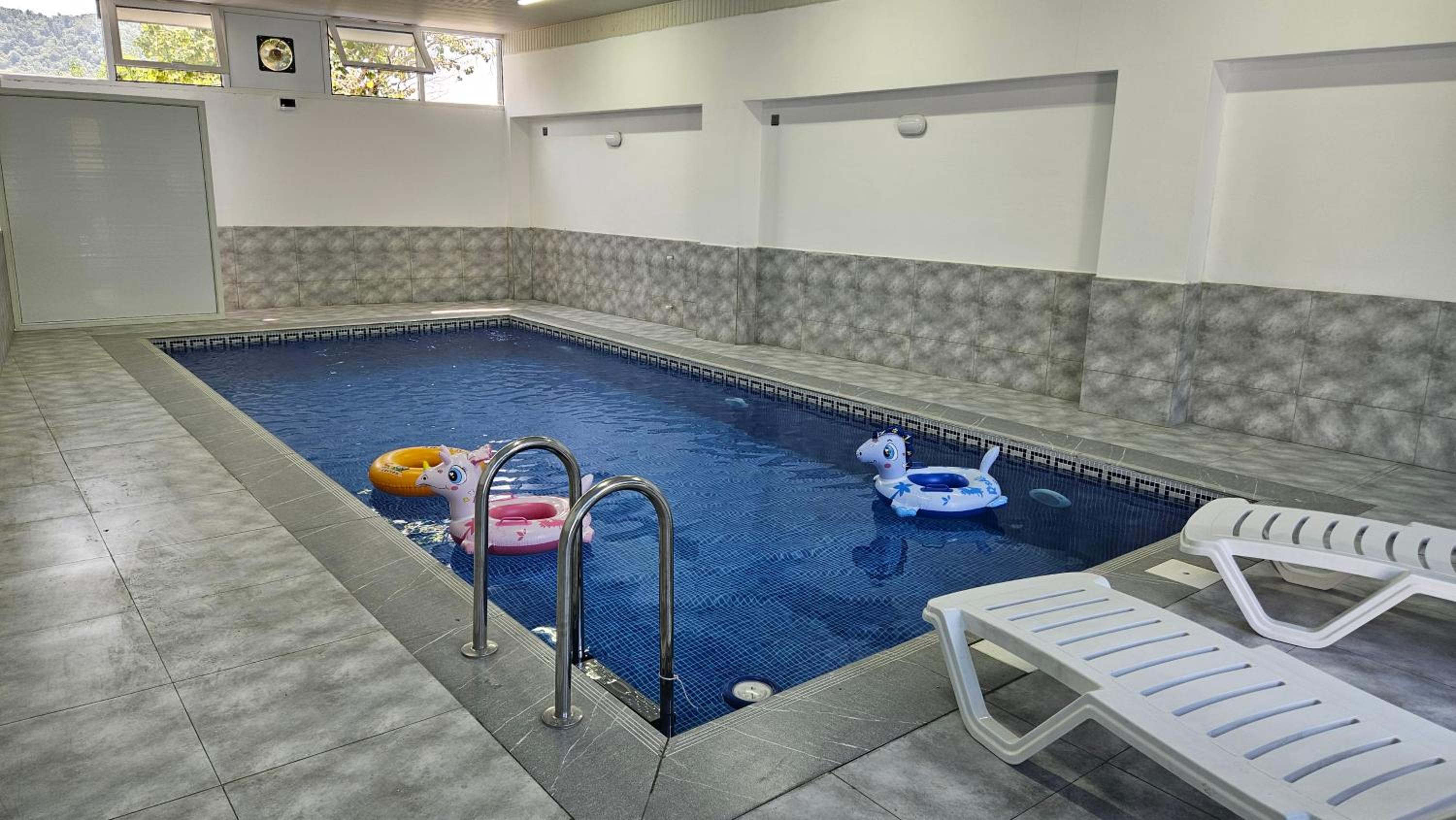Luxury Milan Mountain Ponoramic Villa, indoor heated pool and jacuzzi with mountain view