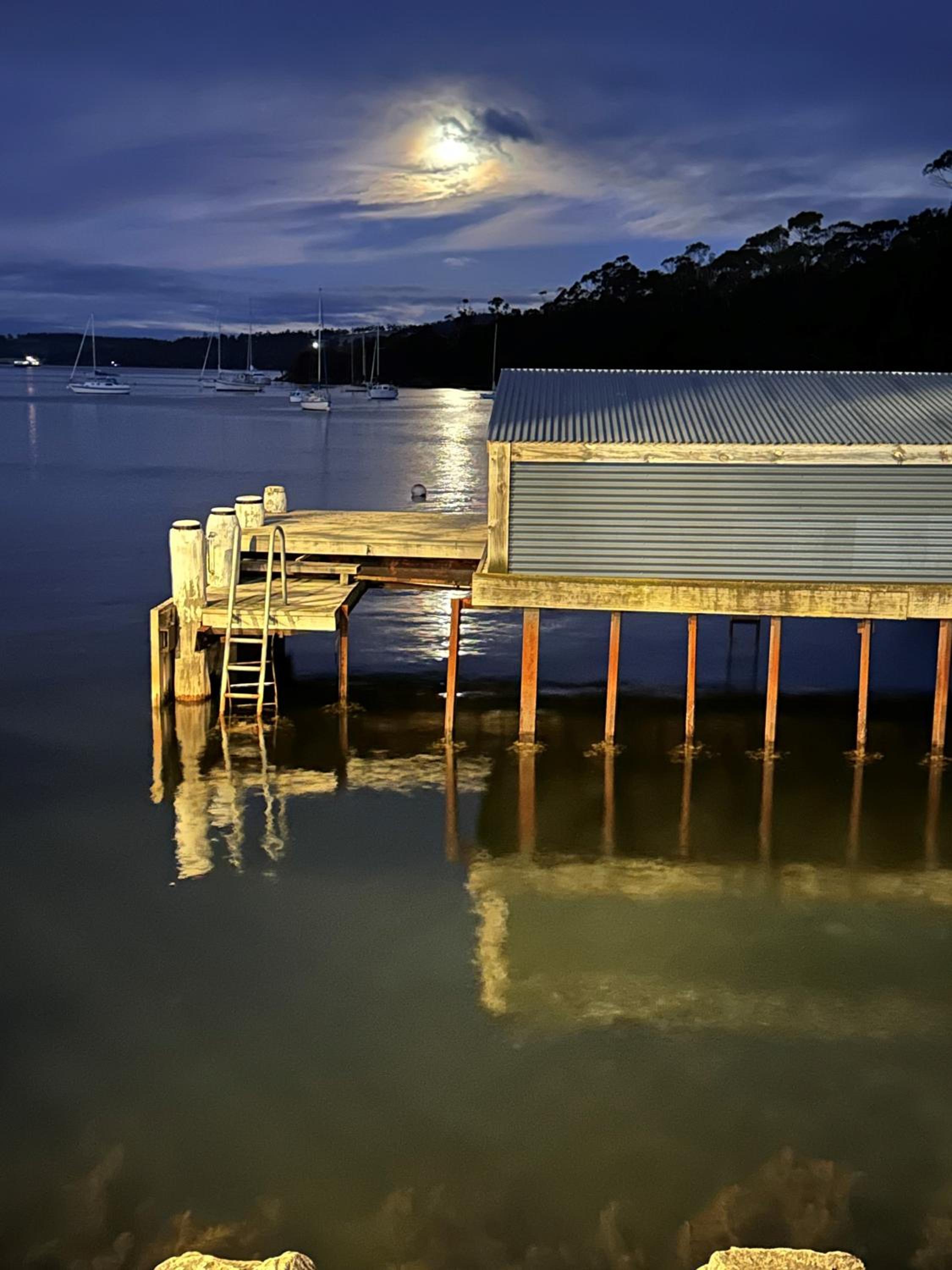 Elegant and scenic floating boat house