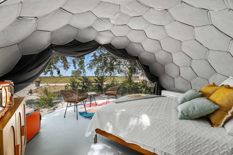 Stargazing domes on a farm