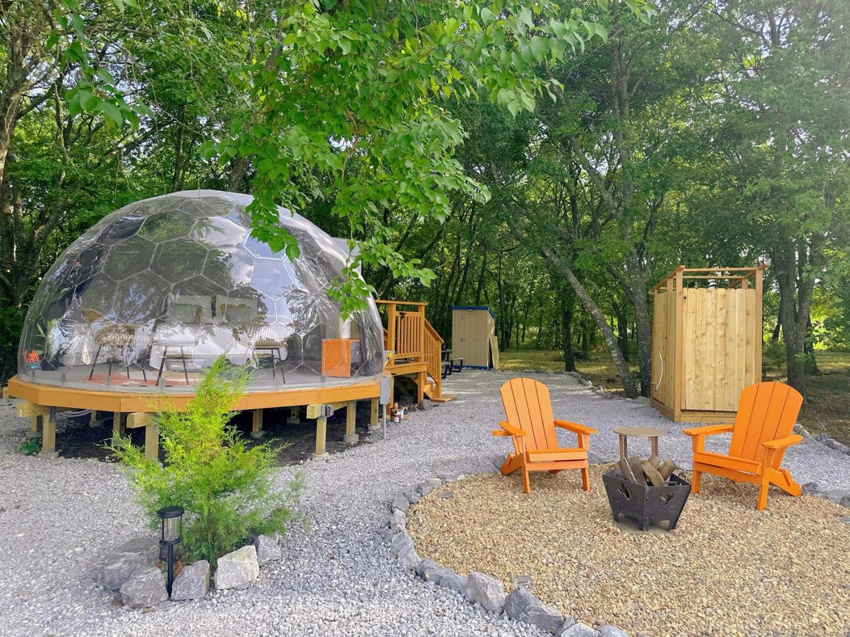 Stargazing domes on a farm