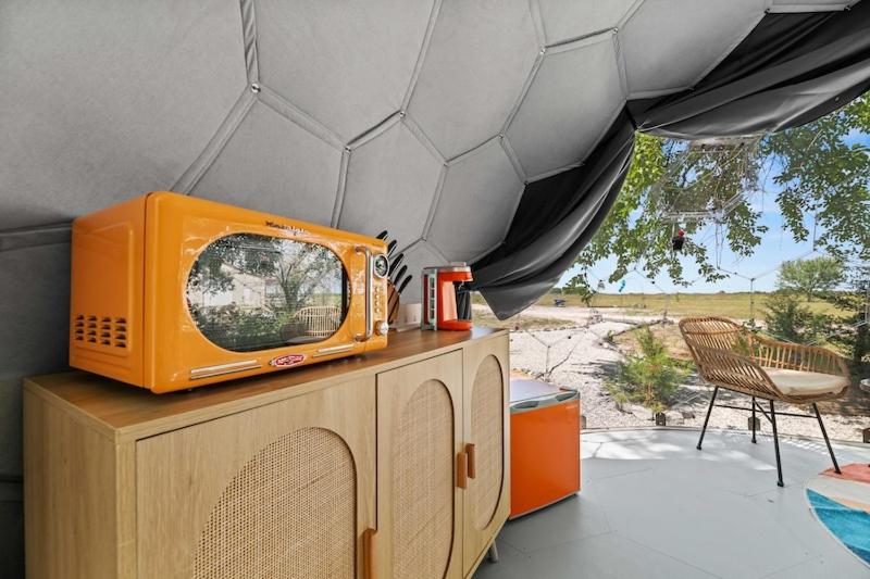 Stargazing domes on a farm