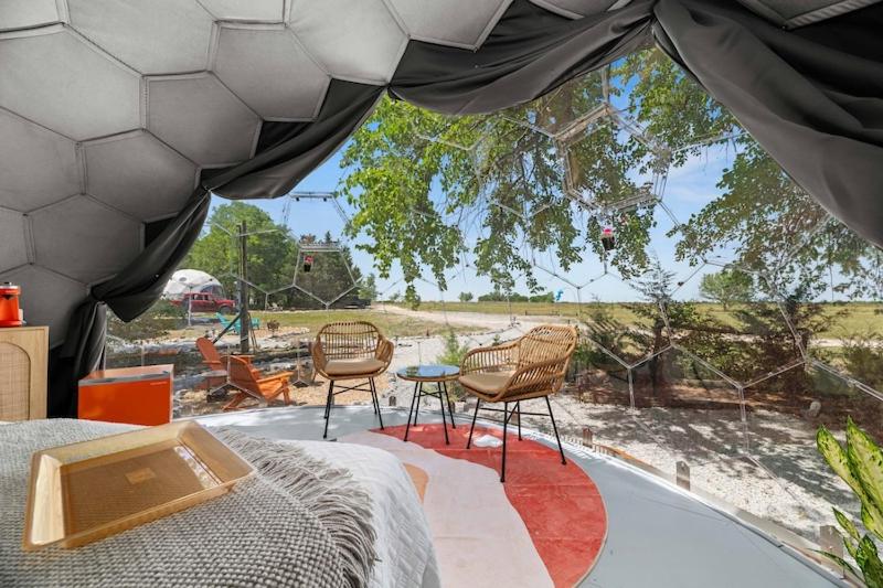 Stargazing domes on a farm