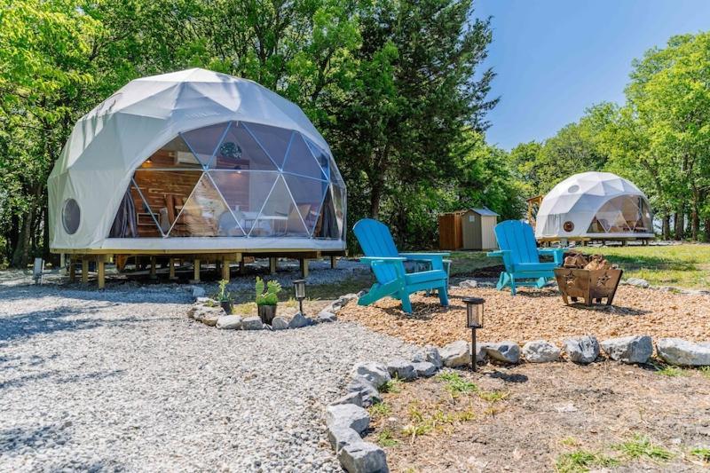 Stargazing domes on a farm