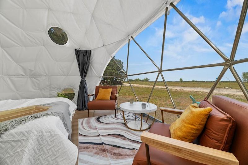 Stargazing domes on a farm