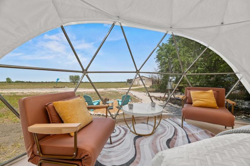 Stargazing domes on a farm
