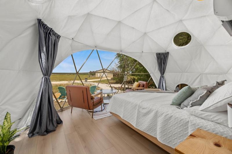 Stargazing domes on a farm