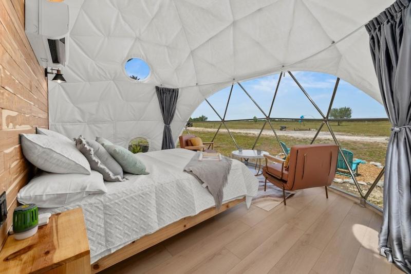 Stargazing domes on a farm