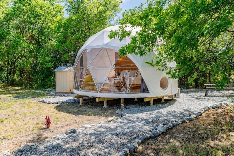 Stargazing domes on a farm