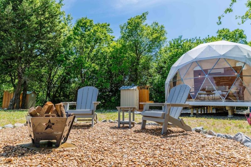 Stargazing domes on a farm