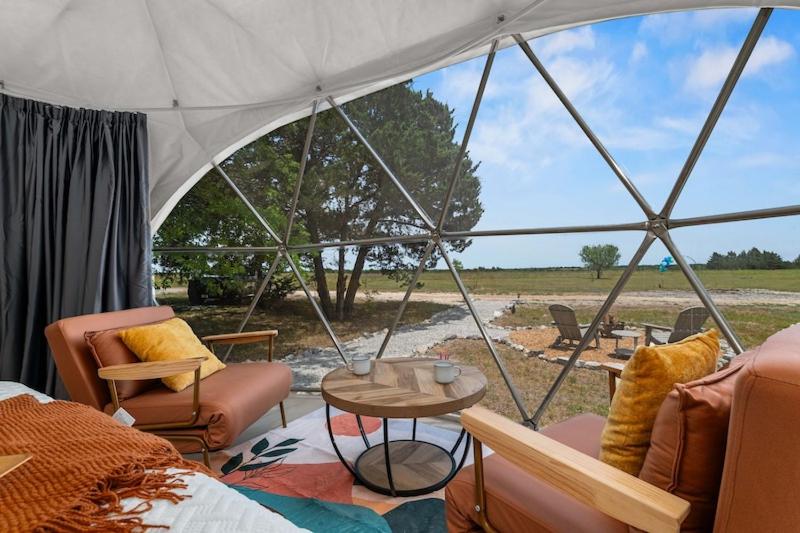 Stargazing domes on a farm