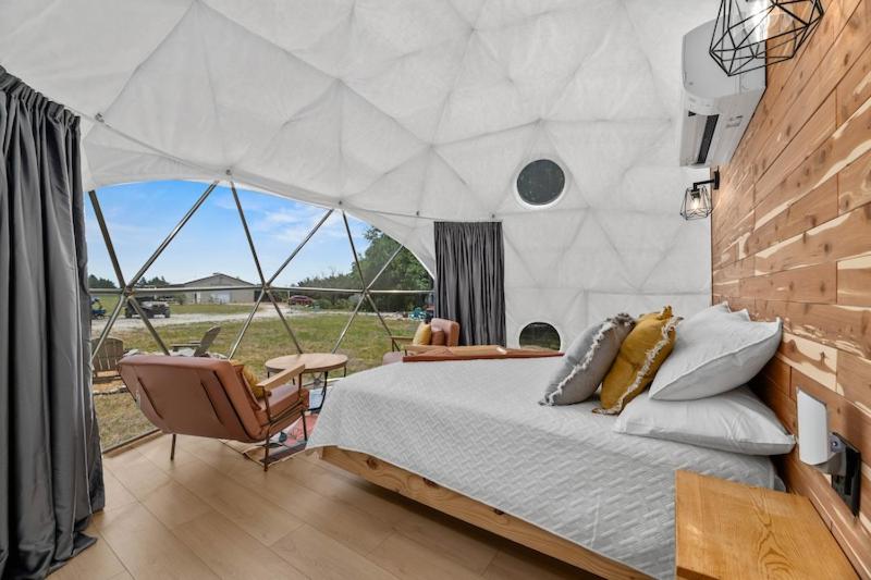 Stargazing domes on a farm