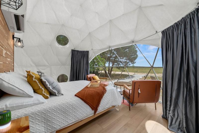 Stargazing domes on a farm