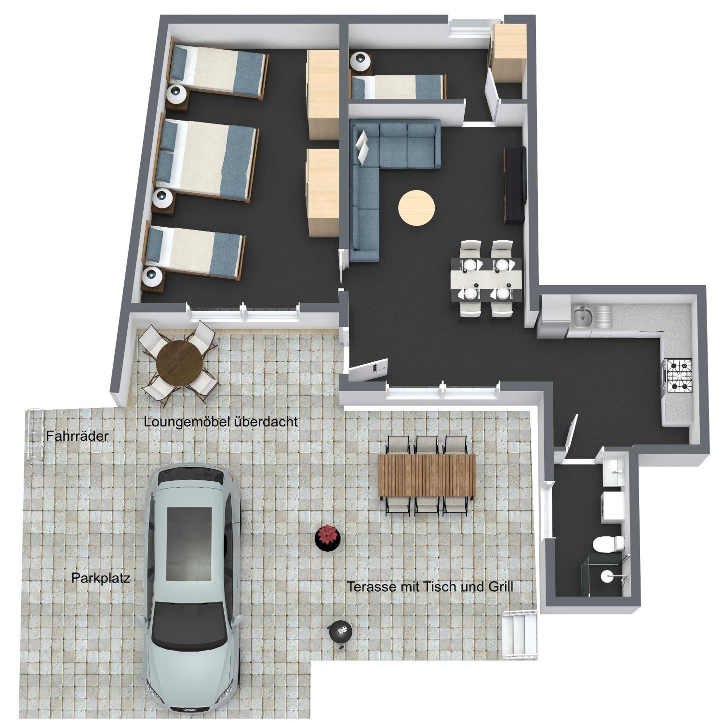 KAMINGO - 2 Apartments, Zentral mit gemeinsamer Terrasse, max 12 Pers