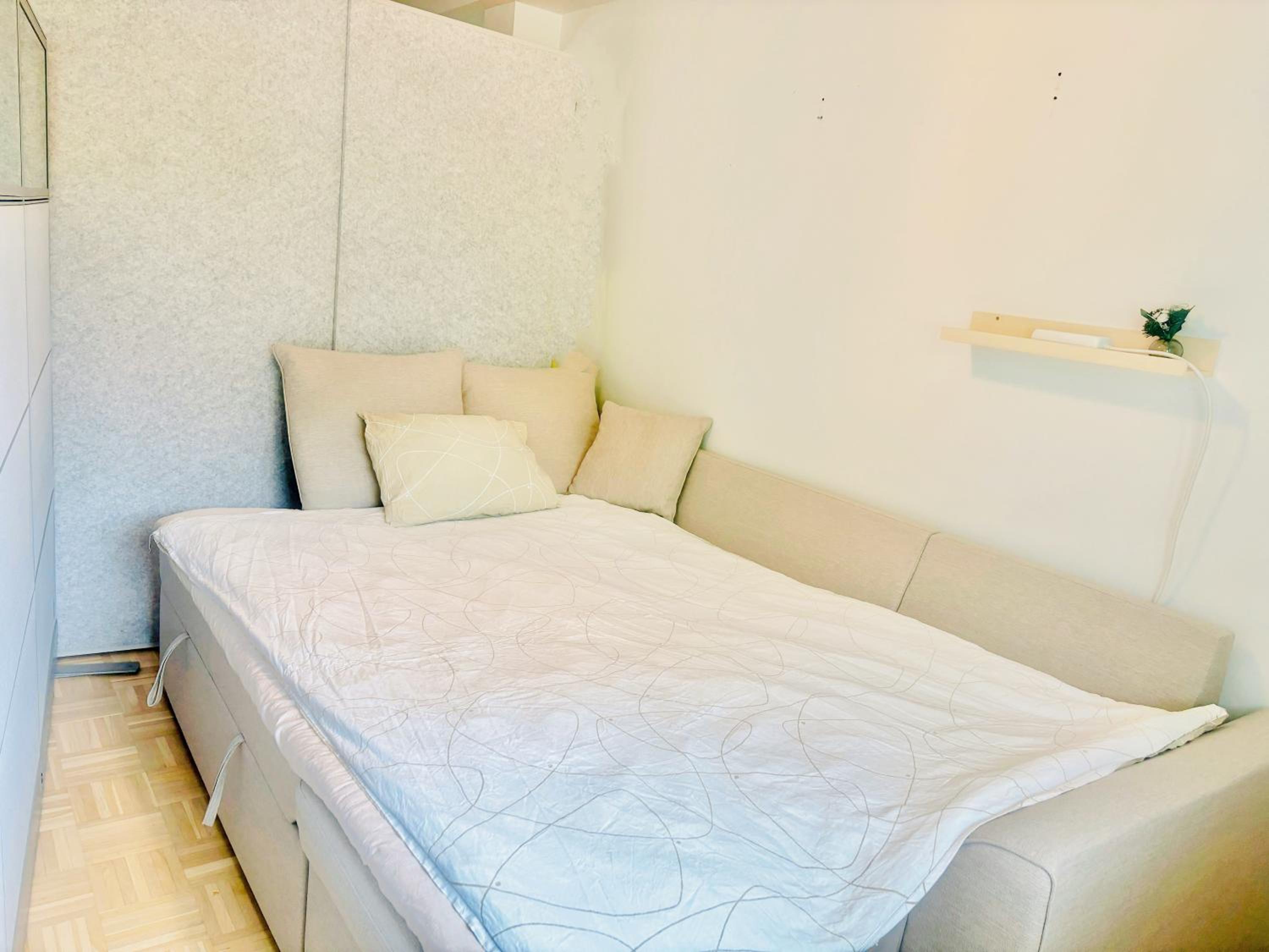 A sofabed for overnight sleep near metro, free street parking
