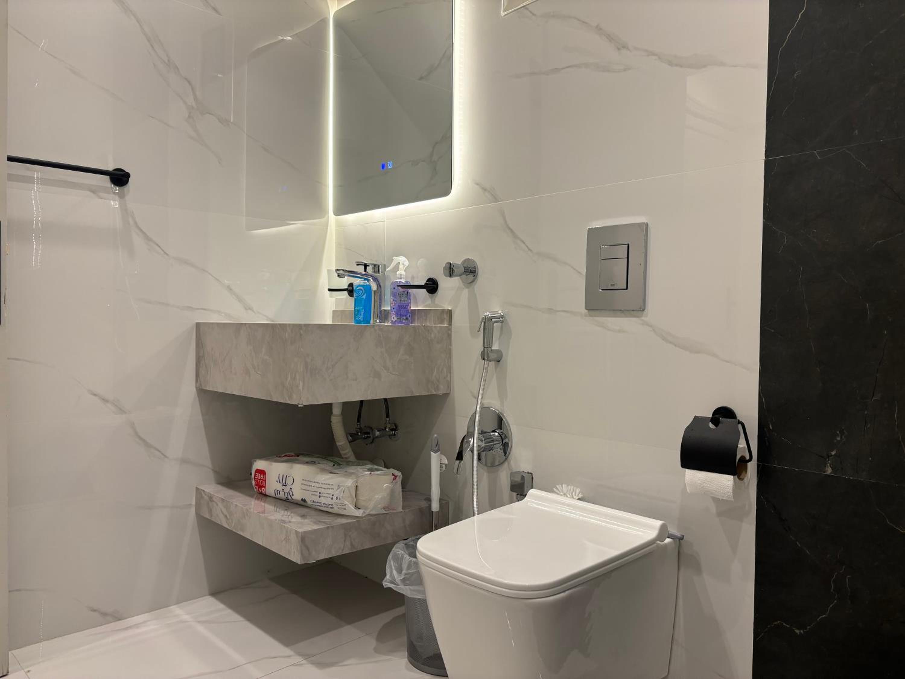 new apartment with room and living room
