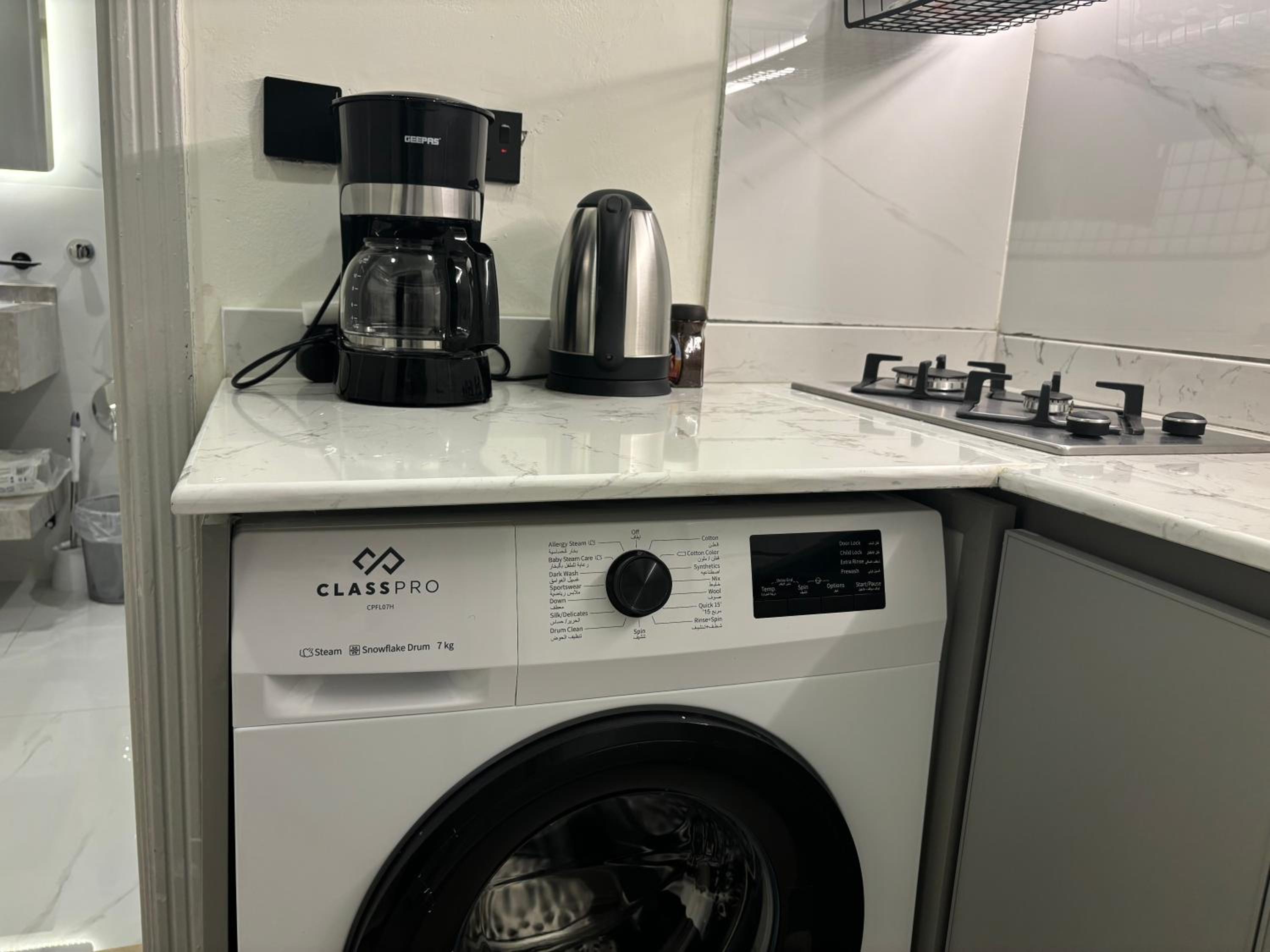 new apartment with room and living room