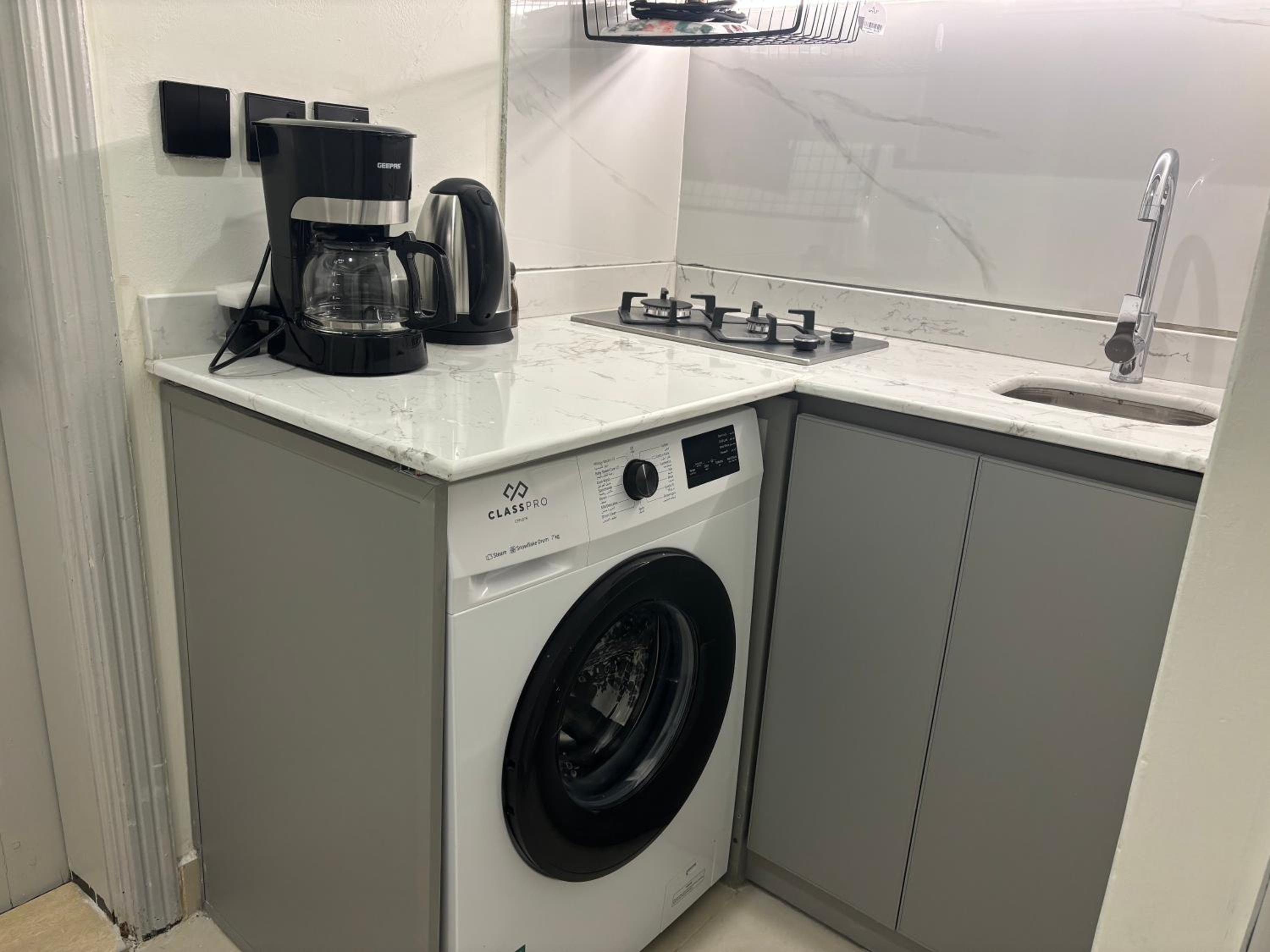 new apartment with room and living room