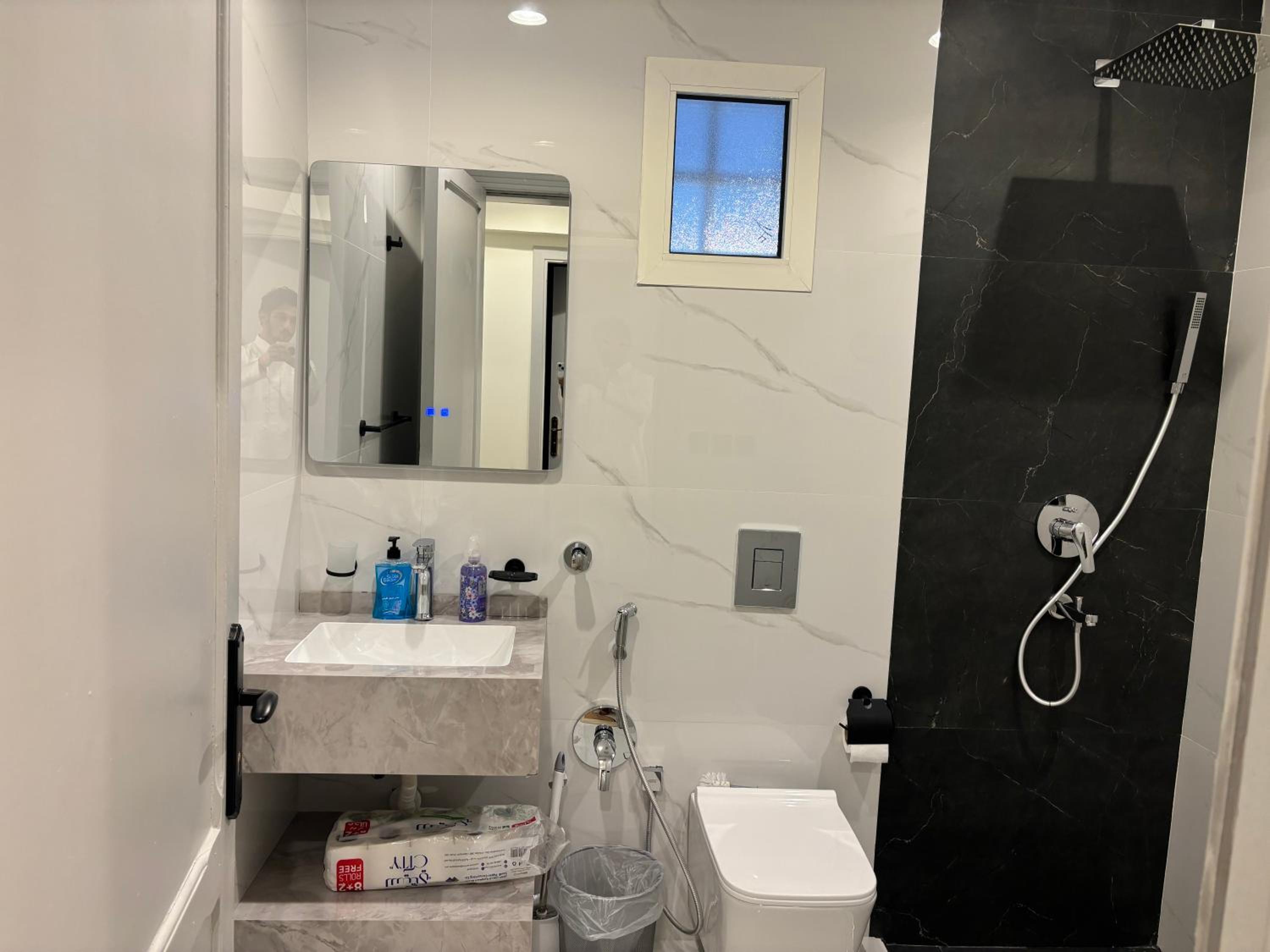 new apartment with room and living room