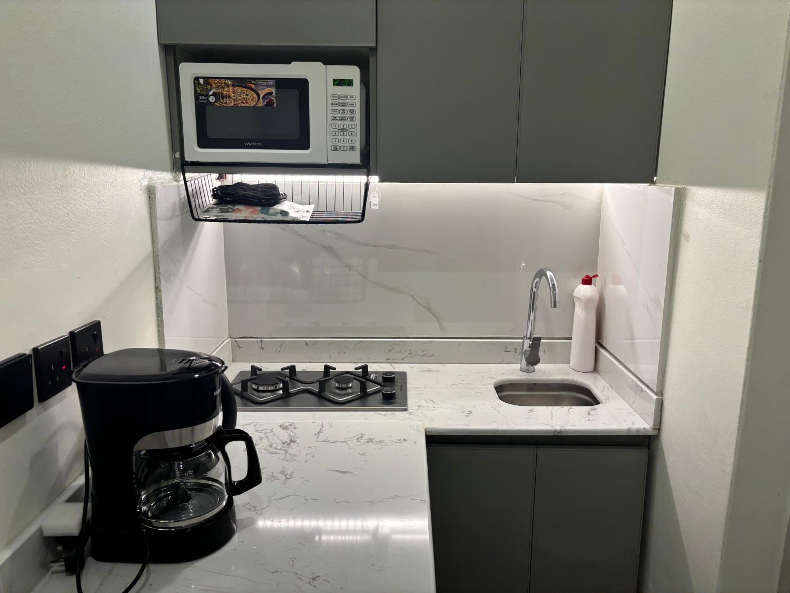 new apartment with room and living room