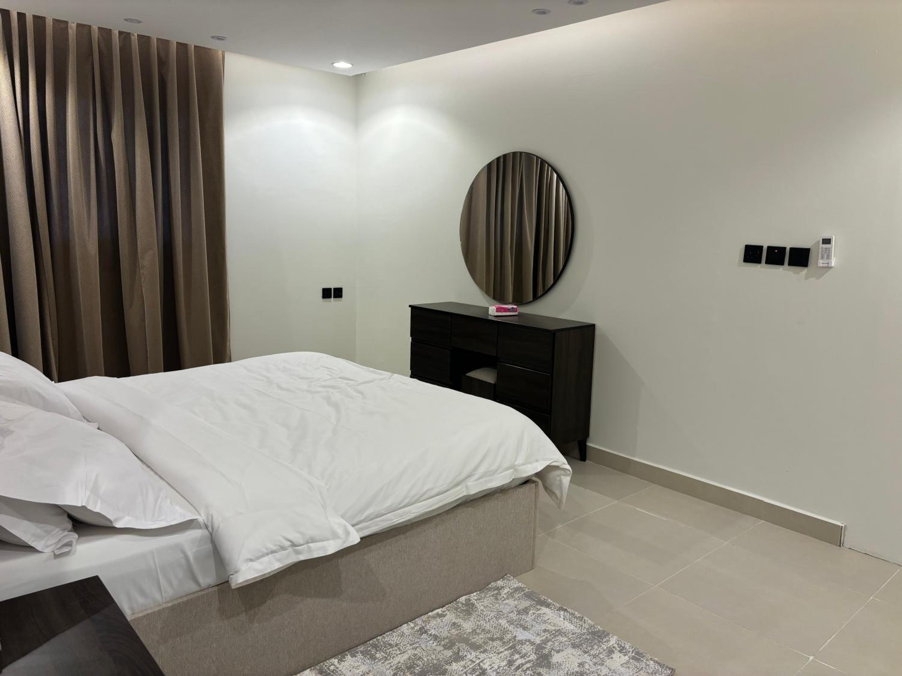 new apartment with room and living room